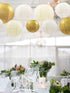 UNIQOOO 18PCS Metallic Gold Christmas Paper Lantern Set, Assorted Hanging Gold Japanese Paper Lantern Wedding Decoration, Reusable Easy Assemble, For New Year Birthday Baby Shower Party Favor Supplies