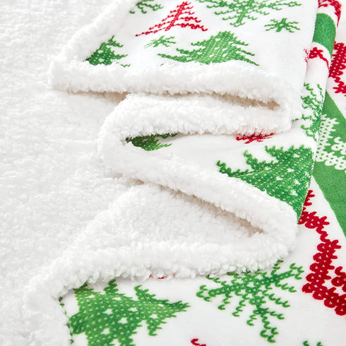 Touchat Sherpa Christmas Throw Blanket, Fuzzy Fluffy Soft Cozy Blanket, Fleece Flannel Plush Microfiber Blanket for Couch Bed Sofa (50" X 60", Christmas Tree)