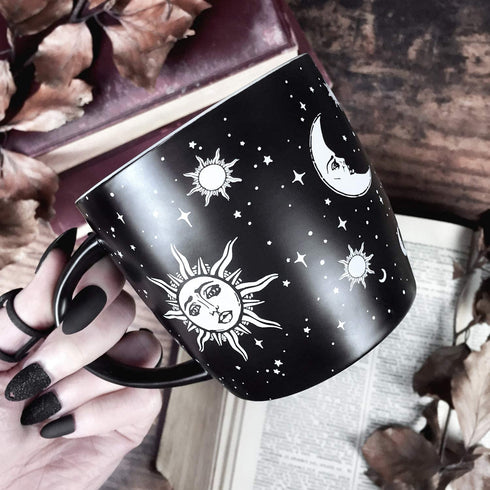 Coffee Mug (Celestial) by Rogue + Wolf Witch Goth Accessories for Women Hocus Pocus Gothic Home Decor Unique Spooky Witchy Gifts Cute Mugs Witchcraft Supplies - 14.2oz / 420ml Porcelain