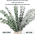 18" Artificial Eucalyptus Stems, Faux Greenery for Coffee Table Decor Farmhouse Home Decor Wedding Decor and Wreath Making Fake Plants Leaves for Hobo Room Decor(Dark Green,24 Stems)
