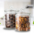 Glass Storage Jar with Lids,35-OZ Clear Food Storage Containers- Airtight Food Jars for Flour, Snacks,Cookies, Candy(Set of 2)