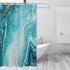 Marble Shower Curtain Natural Luxury Ocean Art The Ripples of Agate with Beautiful Blue Paint and Gold Powder for Bathroom Decor Polyester Fabric Waterproof Shower Curtains Set with 12 Hooks