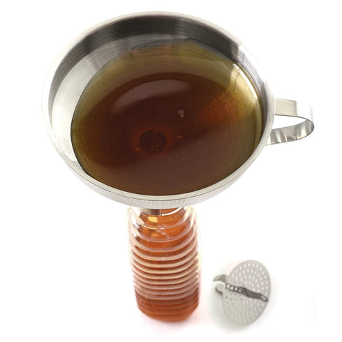 Norpro 5-Inch Stainless Steel Funnel with Detachable Strainer, Set of one, Silver