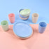 Lnrkai Dinnerware Sets of Wheat Straw Unbreakable, 12 PCS Lightweight Plates, Bowls, Cups Sets, (/4 per), Reusable Plastic Cereal Camping Dinnerware Set, Easy to Wash, Microwave Safe (4 colors)