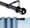 1 inch Black Curtain Rods Set - Stainless Steel Decorative Curtain Rods For Windows,30-56" Heavy Duty Adjustable Curtain Rods for Drapes and Curtains (2 Brackets)