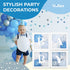 Baby Blocks for Baby Shower Party Decorations - Baby Shower Box Set of 45 pcs, 33 Blue Silver White Ballons, 4 Clear Blocks, 8 Letters - Balloon Boxes for Boys and Girls Birthday & Gender Reveal Backdrop
