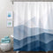 Accnicc Blue Fabric Shower Curtain Set, Navy Ombre Geometric Mountain Cloth Bathroom Curtain, Modern Decorative Bath Curtain (Blue, 72'' × 72'')