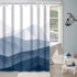 Accnicc Blue Fabric Shower Curtain Set, Navy Ombre Geometric Mountain Cloth Bathroom Curtain, Modern Decorative Bath Curtain (Blue, 72'' × 72'')
