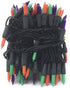 100 Ct Halloween String Light Set, Orange, Green, Purple, Black Cord