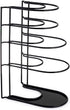 Heavy Duty Pan Organizer, Extra Large 5 Tier Rack - Holds Cast Iron Skillets, Dutch Oven, Griddles - Durable Steel Construction - Space Saving Kitchen Storage - No Assembly Required - Black 15.4-inch
