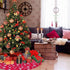 Amidaky Christmas Tree Skirt Small 36 Inches Double Layers Red and White Snowflake Carpet for Holiday Party Decorations Xmas Ornaments