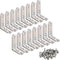 16 PCS Corner Brace L Bracket Heavy Duty 2.5 x 2.5 Inch Stainless Steel 90 Degree Joint Right Angle Corner Brackets with Screws, L-Shaped Metal Fastener for Wood Shelves