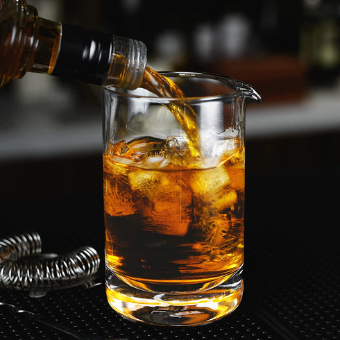 Professional Cocktail Mixing Glass with Seamless and Handblown Construction,Thick bottom, - Clear,Premium,Plain Design,Bar glasses,Best for Bartenders