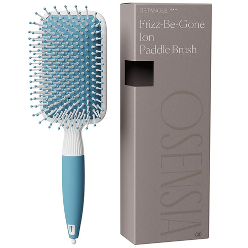 Hair Brush for Thick Hair with Ionic Minerals - Paddle Brush for Men and Women, for Blow Drying, Straightening - Gentle Bristles, Easy Comfort Grip Flat by Osensia (Paddle Brush)
