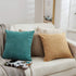 MERNETTE Pack of 2, Thick Chenille Decorative Square Throw Pillow Cover Cushion Covers Pillowcase, Home Decor Decorations for Sofa Couch Bed Chair 24x24 Inch/60x60 cm (Cream)