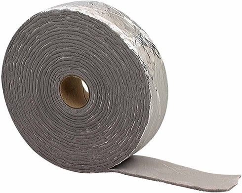 M-D Building Products 2378 M-D 0 Self-Adhesive Pipe Insulation Wrap 2 in Od X 15 Ft L X 1/8 in T, PVC Foam, Black/Silver
