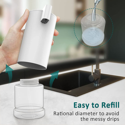 Touchless Automatic Foaming Soap Dispenser: YISH Electric Countertop Soap Dispenser Rechargeable Hands-Free Soap Dispenser Infrared Motion Sensor Non-Touch Foam Soap Dispenser for Bathroom & Kitchen