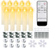 10 PCS LED Flameless Window Lights Candle, Battery Operated Taper Candles with Remote Timer, Christmas Flickering Window Candles with Suction Cups and Clips for Home Decorations, Holiday, Chandelier
