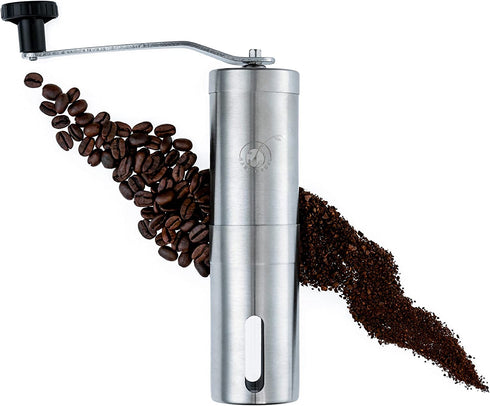 Coffee Bean Grinder Manual - Handheld Coffee Grinder Stainless Steel - Manual Coffee Grinder Burr Rany & Chel - Great for Travel and Camping