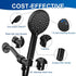 Luxsego High Pressure Shower Head with Handheld, 4 Spray Settings with Anti-Clogging Silicone Nozzles, 59" Stainless Steel Hose and Adjustable Bracket (Black)