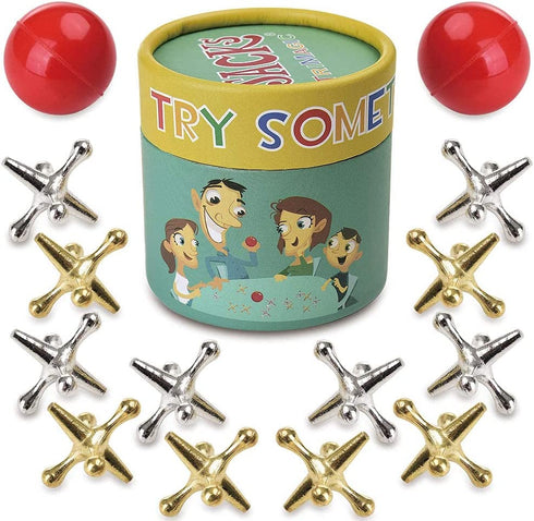 TriMagic Jacks Game with Ball, Old School Jax Game Toys, Retro Vintage Board Games for Kids 8-10-12 Years Old and Young Adults, Classic Traditional Table Games for Family Game Night