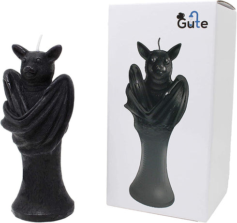 Gothic Bat Shaped Candle, Bat Skull Inside When It Melts, Home Decoration Vegan Friendly 100% Vegetable Wax 6x3 inches by Gute