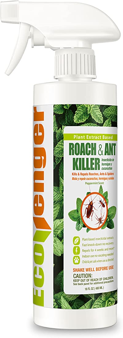EcoVenger Roach & Ant Killer, Kills on Contact, Extended 4-Week Deterrence, Kills Ants & Other Indoor&Outdoor Crawling Insects, Natural & Non-Toxic, Pleasant Botanical Scent, Safe for Children & Pets