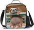 PrelerDIY Sloth Lunch Box - Insulated Lunch Box for Kids Funny 3D Design with Side Pocket & Shoulder Strap Lunch Bag, Perfect for School/Camping/Hiking/Picnic/Beach/Travel