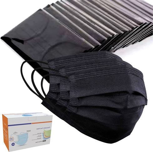 LUCIFER 3-Ply Disposable Face Masks, 100 Pack Individually Wrapped Masks Breathable Non-Woven Protective Cover For Adults