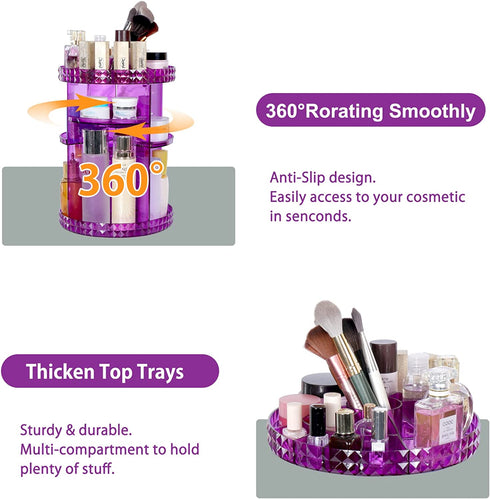 Clear Makeup Organizer - Perfume Organizer Tray V-Hanver Adjustable Makeup Storage Organizer with 6 Layers, Large Capacity Clear Makeup Organizer Acrylic Cosmetic Display Case