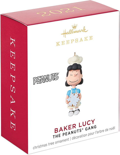 Hallmark Keepsake 0.98" Miniature Christmas Ornament 2021, The Peanuts Gang Baker Lucy, Mini