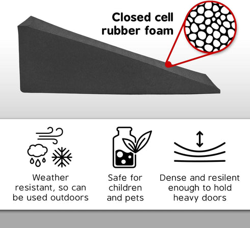 XCEL 10-Pack Door Stoppers, Minimalist Design Door Stop, Premium Neoprene Rubber Door Wedge, Water and Weather Resistant, Multi Surface gripping Wedge, Made in USA