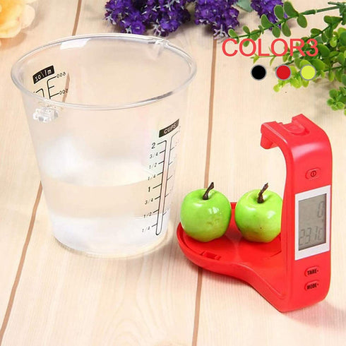 Digital kitchen Electronic Measuring Cup Scale Measuring Cup Kitchen Scales Digital Beaker Household Jug Scales with LCD Display Temp Measurement and Weight Display Black