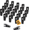 Regilt 100 Pack Plastic Finger Clips for Hanger Multi-Purpose Washing Clothes Pins Strong Pinch Grip Clips for Slim Line Baby Clothes, Velvet Clothing, Pants, Skirt (Black, 60)
