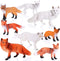 8 Pieces Fox Animal Toy Figures Set Realistic Arctic Fox Red Foxes Animal Figures Jungle Animal Fox Playset Cake Topper Party Favors Educational Toy Christmas Birthday Supplies