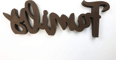 Wooden Family Tabletop Sign Decor,Rustic Family Freestanding Word Decor
