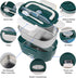 Electric Lunch Box -- Toursion Portable Food Heater 2 in 1 for Car/Truck and Work 110V&12V-24V 40W, Removable Stainless Steel Portable Food Warmer 1.5L, Spoon and 2 Compartments Included (Dark Green)