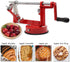 Apple Peeler, Slicer Corer Potato Peelers 3 In 1, Stainless Steel Heavy Duty Suction Cup Base And 5 Extra Blades Included As Well As Cleaning Tool (red)