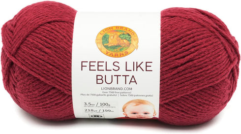 Lion Brand Yarn Feels Like Butta Yarn, Cranberry