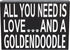 JennyGems All You Need Is Love and a Goldendoodle Sign, Goldendoodle Gift, Goldendoodle Decor, Goldendoodle Mom, Box Sign and Wall Hanging, American Made 8x6 Inches