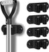 HYRIXDIRECT Mop and Broom Holder Wall Mount Heavy Duty Stainless Steel Wall Mounted Broom Organizer Laundry Room Home Garden Garage Storage and Organization Rack (Black)