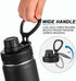 Koodee Kids Water Bottle 16 oz Stainless Steel Triple Wall Vacuum Insulated Wide Mouth Bottle Kids with Leakproof Spout Lid (Black)