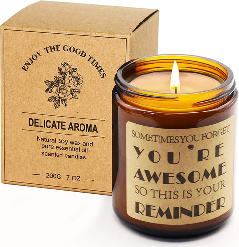 Aromaflare Lavender Scented Candles Gifts for Women Jar Aromatherapy Candle Encouragement Relaxing Gift for Mothers Day, Birthday, Graduation, Anniversary