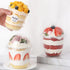 50Pcs 12oz Clear Plastic Cups with Dome Lids No Hole and 50Pcs Sporks, Disposable Dessert Party Cups for Ice Cream Cake Cold Drinks