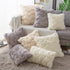 SODCOFT Luxury Wave Pattern Fur Throw Pillow Covers Cushion Covers Soft Decorative Pillowcase for Couch Sofa Bed Car,Beige 16 x 16 Inches