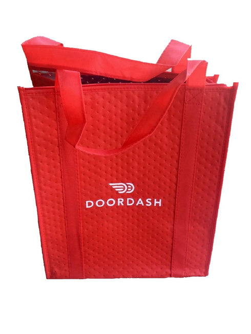 Doordash Red Insulated Large Shopping Tote for Groceries Food Delivery Driver Bag