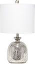 Elegant Designs LT3335-MUR Textured Glass Table Lamp, Mercury/White