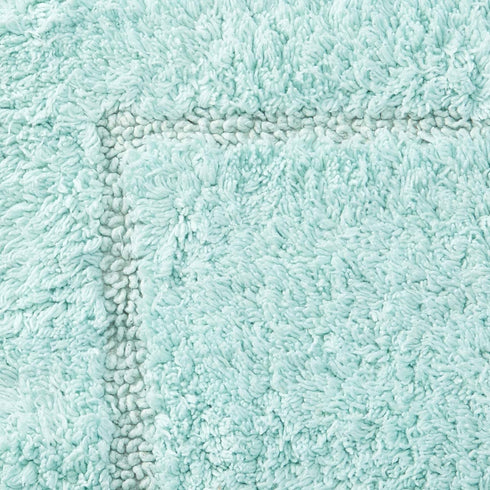 Amrapur Overseas 2-Pack Solid Loop with Non-Slip Backing Bath Mat Set (17-inch by 24-inch & 21-inch by 34-inch), Spa Blue