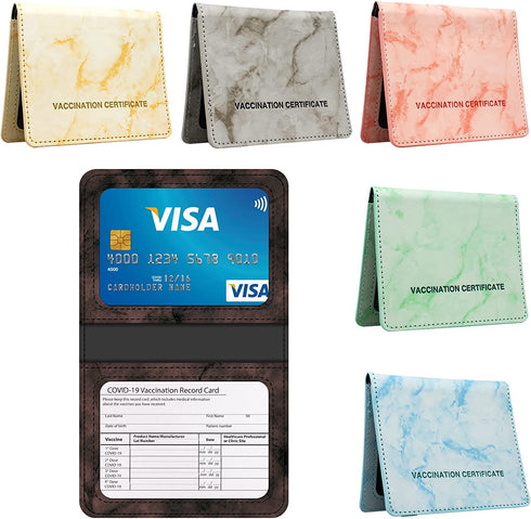 6 Pack Business Card Holder for Women or Men, Credit Card Holder, ID Card Holder, PU Leather Wallet Business Card Holders Name Card Holder Purse Card Case for Credit Card, Business Card, ID Card ,6 Colors (D)