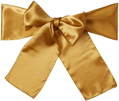 mds Pack of 25 Satin Chair Sashes Bow sash for Wedding and Events Supplies Party Decoration Chair Cover sash -Gold